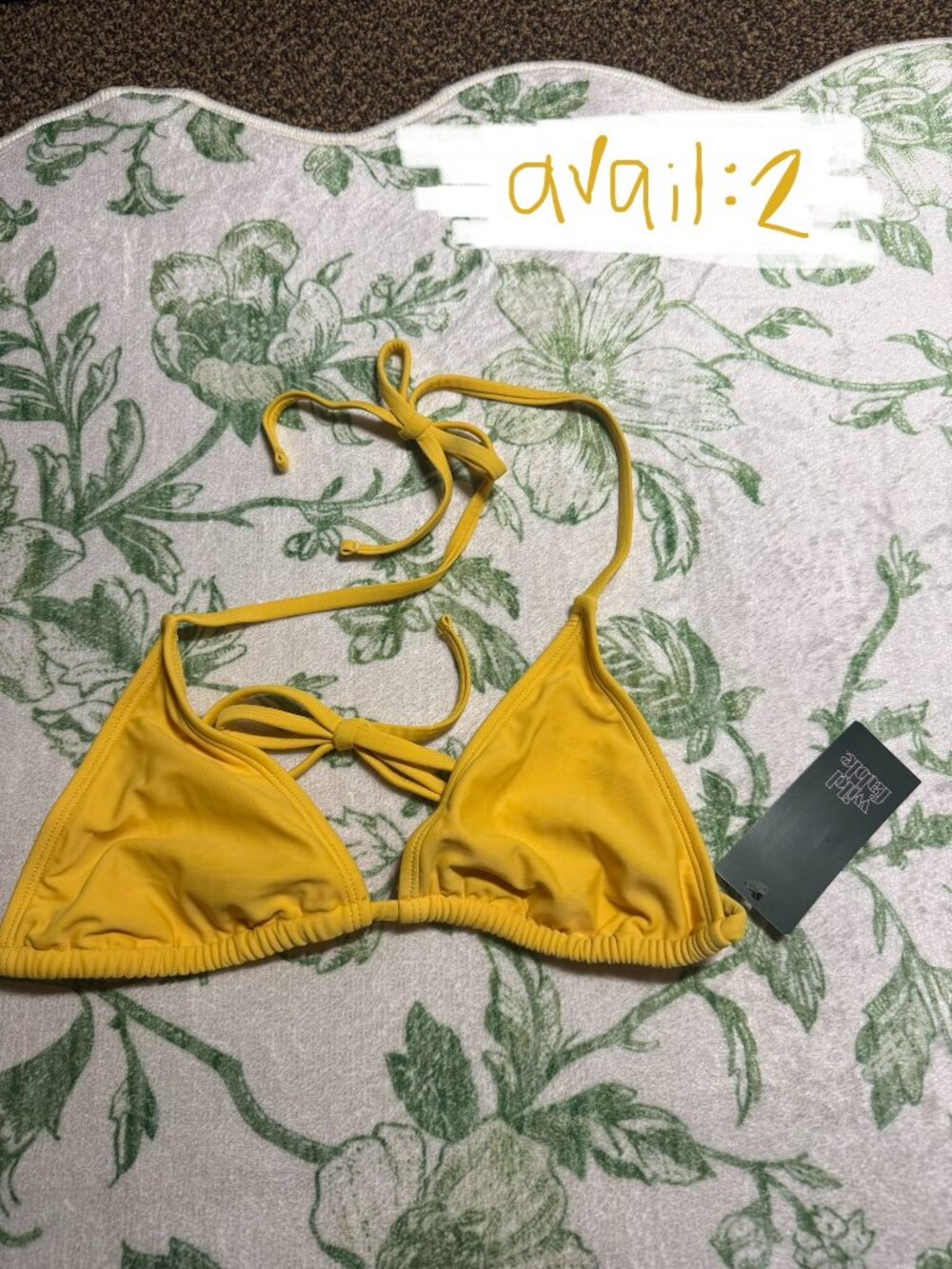 Wild fable yellow triangle bikini top. classic halter neck tie. NWT
